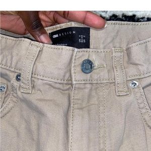 Khaki Beige Cream Wide Leg Jeans Trousers